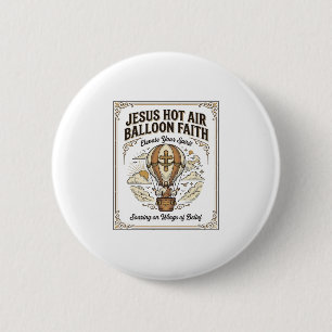 Jesus Hot Air Balloon Faith Jesus Hot Air Balloon Button