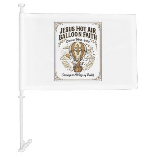 Jesus Hot Air Balloon Faith Jesus Hot Air Balloon Car Flag