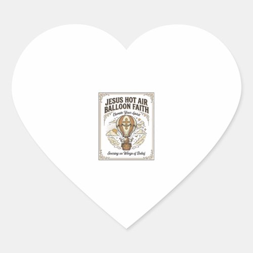 Jesus Hot Air Balloon Faith Jesus Hot Air Balloon Heart Sticker