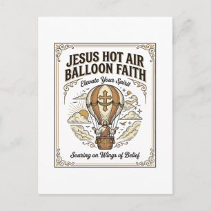 Jesus Hot Air Balloon Faith Jesus Hot Air Balloon Postcard