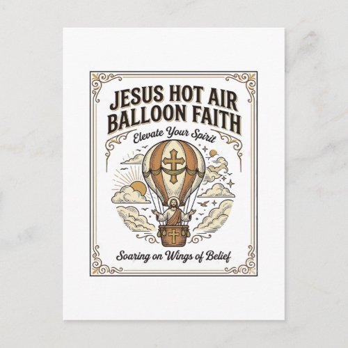 Jesus Hot Air Balloon Faith Jesus Hot Air Balloon Postcard