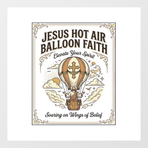 Jesus Hot Air Balloon Faith Jesus Hot Air Balloon Window Cling