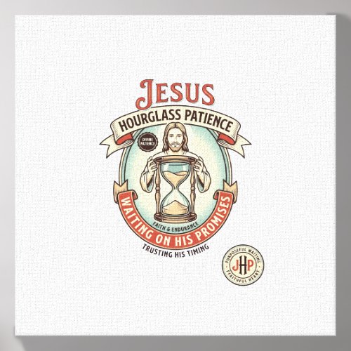 Jesus Hourglass Patience Jesus Hourglass Patience Canvas Photo Tile