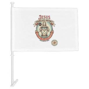 Jesus Hourglass Patience Jesus Hourglass Patience Car Flag