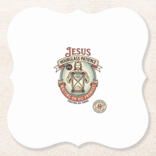 Jesus Hourglass Patience Jesus Hourglass Patience Paper Coaster