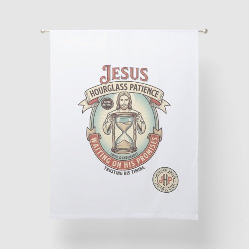 Jesus Hourglass Patience Jesus Hourglass Patience Sheer Curtains