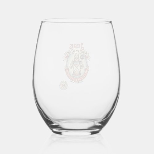 Jesus Hourglass Patience Jesus Hourglass Patience Stemless Wine Glass