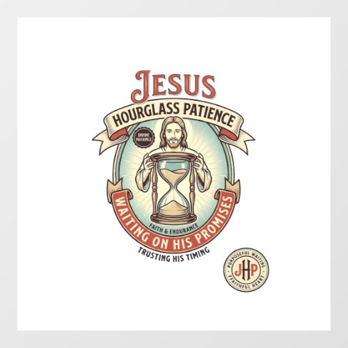 Jesus Hourglass Patience Jesus Hourglass Patience  Window Cling