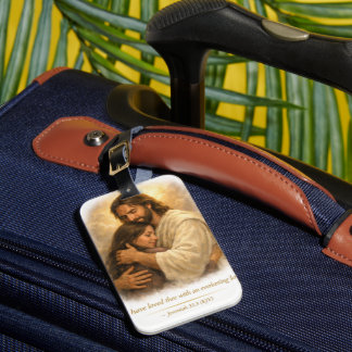 Jesus Hugging His Daughter – Everlasting Love Post Luggage Tag
