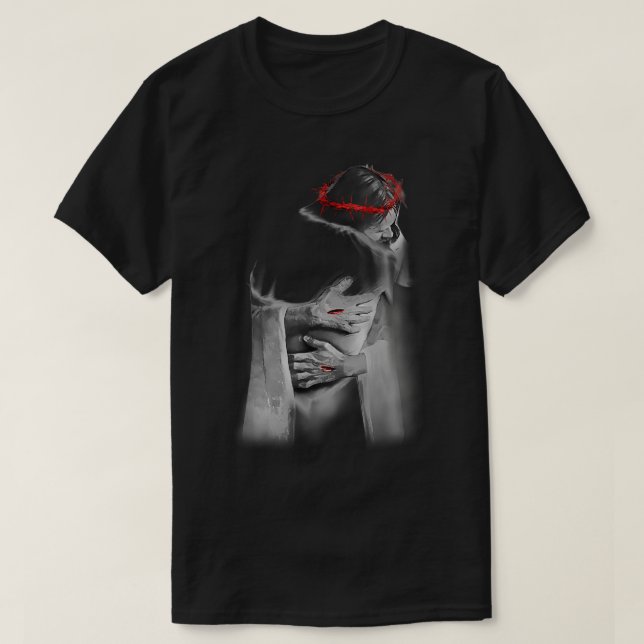 Jesus Hugging Me  Jesus Embracing Me God Hug Chris T-Shirt (Design Front)