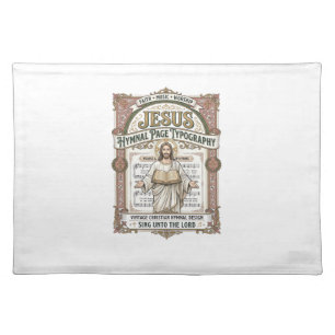 Jesus Hymnal Page Typography Jesus Hymnal Page Cloth Placemat