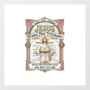 Jesus Hymnal Page Typography Jesus Hymnal Page Floor Decals