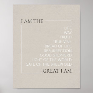Jesus "I Am" Statements - Bible Wall Art Poster