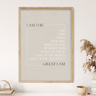 Jesus I Am Statements, Jesus Poster, Bible Wall Poster