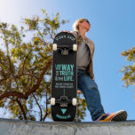 Jesus "I am the Way"  Skateboard<br><div class="desc">Christian Skateboard with the biblical verse from John 14:6 Jesus told him, “I am the way, the truth, and the life. No one can come to the Father except through me". The verses are in blue pastel colors and in mixed calligraphy & minimalist typography. This trendy, modern faith design is...</div>