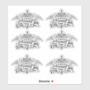 Jesus I Trust Angels Religious AMDG Sticker