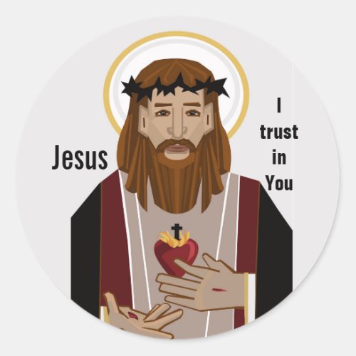 Jesus I trust in You Classic Round Sticker