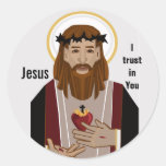 Jesus I trust in You Classic Round Sticker