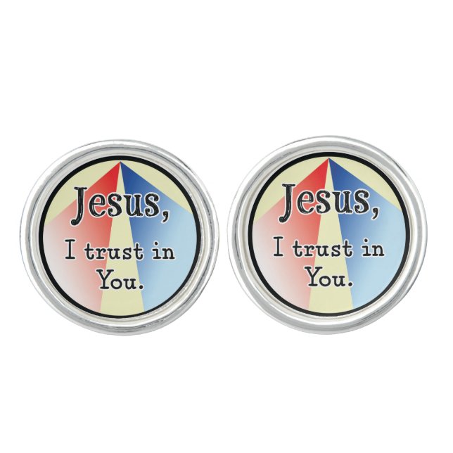 Jesus, I Trust in You: Divine Mercy  Cufflinks (Front)