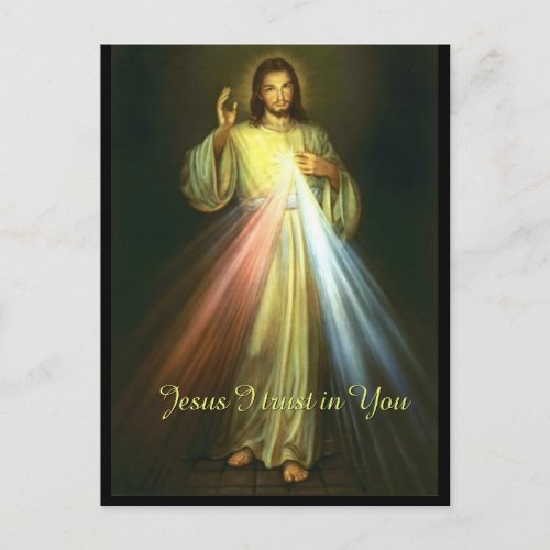 Jesus I Trust in You Divine Mercy Religious Postcard