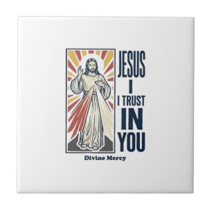 Jesus I Trust In You Divine Mercy Shirt Design_1 Ceramic Tile