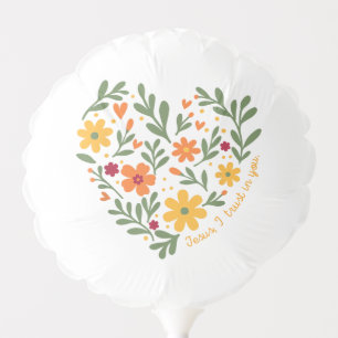 Jesus I Trust in You Heart Flowers Women Girls Chr Balloon
