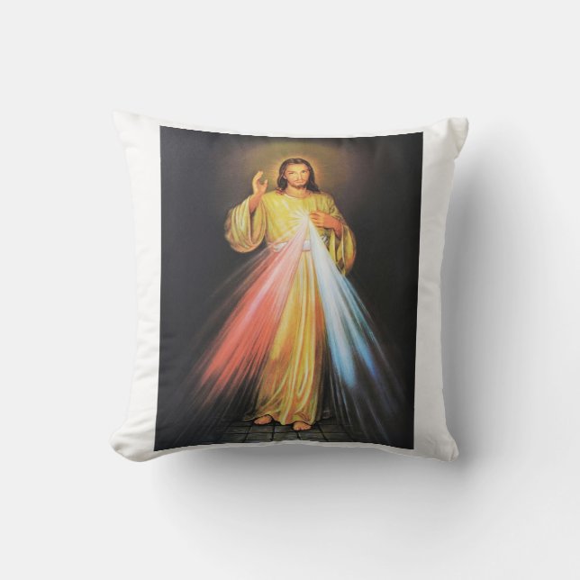 Jesus I trust in you Throw Pillow (Front)
