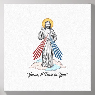 Jesus I Trust in You Vintage Engraving Shirt Desig Canvas Photo Tile
