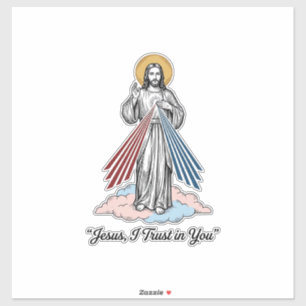 Jesus I Trust in You Vintage Engraving Shirt Desig Sticker