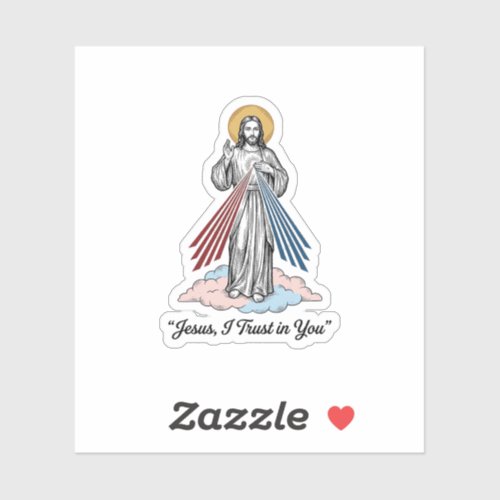 Jesus I Trust in You Vintage Engraving Shirt Desig Sticker