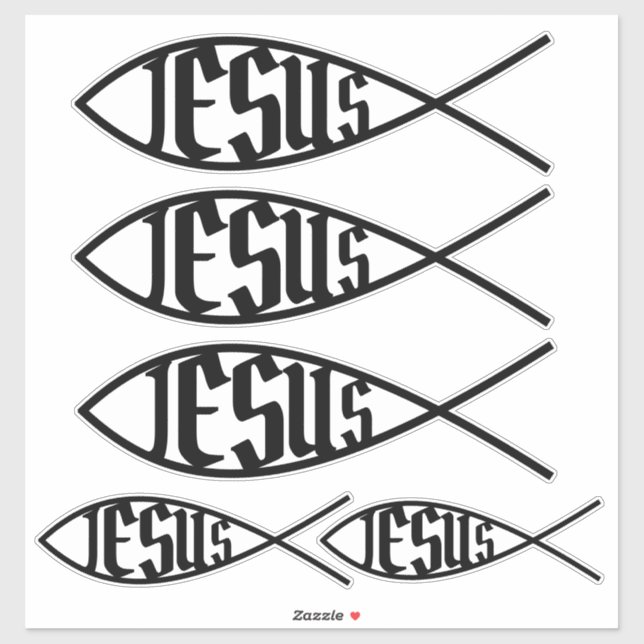 Jesus Ichthus Fish Christianity Symbol Sticker (Sheet)