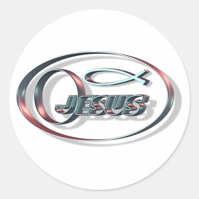 Jesus ICHTUS Classic Round Sticker (Front)