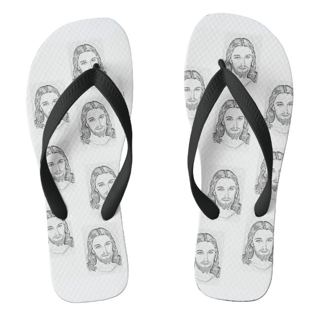 Jesus image flip flops (Footbed)