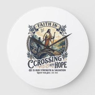 Jesus Immigration Starting Over Courage Shirt Chri Large Clock