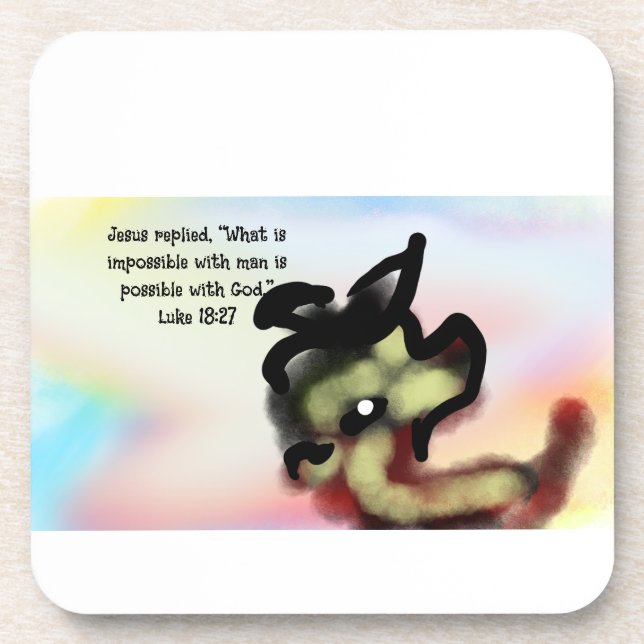 jesus impossible  beverage coaster (Front)