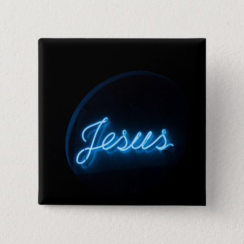 Jesus In Blue Button