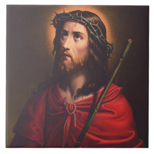 Jesus in Crown of thorns Ceramic Tile