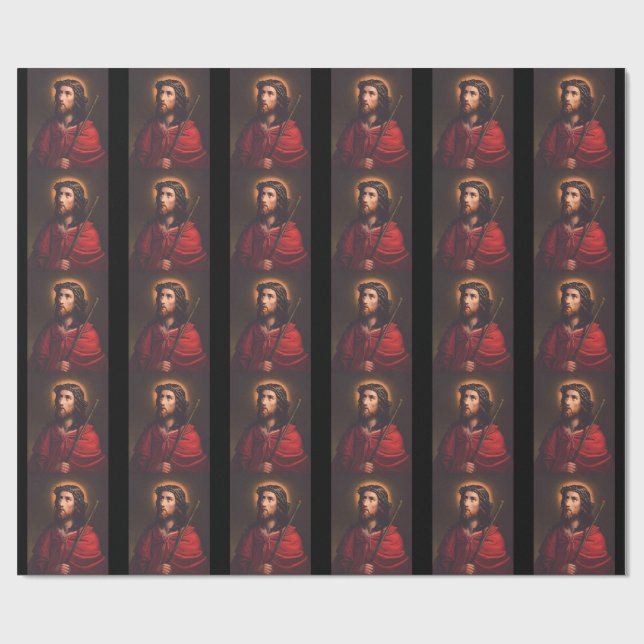 Jesus in Crown of thorns Wrapping Paper (Flat)