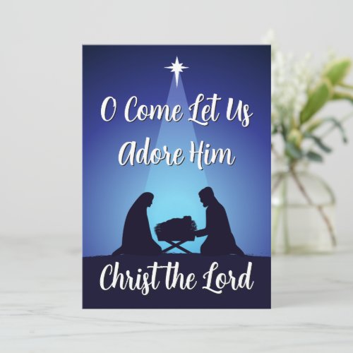 Jesus in Manger Religious Christmas Nativity Scene Holiday Card
