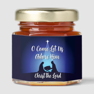 Jesus in Manger Religious Christmas Nativity Scene Honey Jar Favors