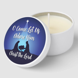 Jesus in Manger Religious Christmas Nativity Scene Mini Candle Favors
