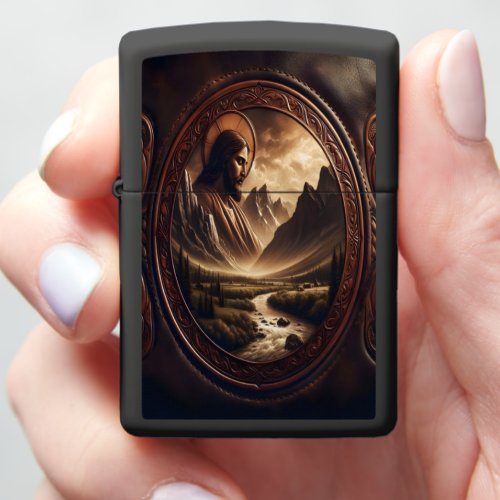 Jesus In Mountain Landscape Zippo Lighter