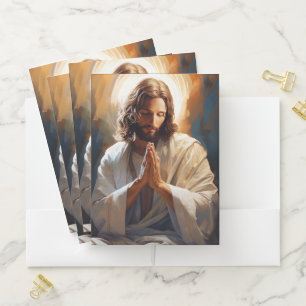 Jesus In Prayer Pocket Folder