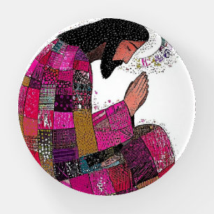 JESUS IN PURPLE PATCHES PAPERWEIGHT