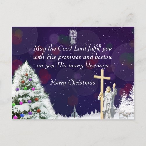Jesus in Snow Holiday Postcard