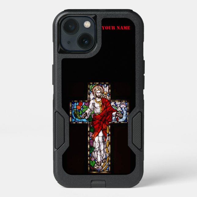 JESUS in STAINED GLASS Otterbox iPhone Case (Back)