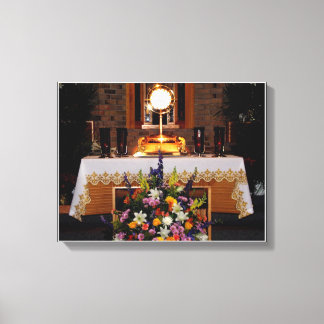 Jesus in The Blessed Sacrament Wrapped Canvas Print