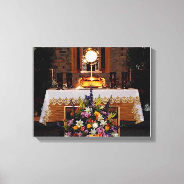 Jesus in The Blessed Sacrament Wrapped Canvas Print (Front)