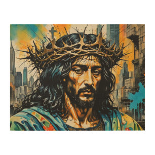 JESUS IN THE CITY 3 WOOD WALL ART