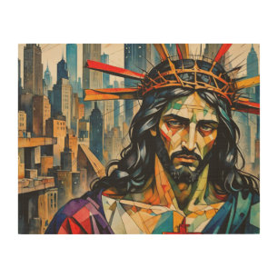 JESUS IN THE CITY 4 WOOD WALL ART